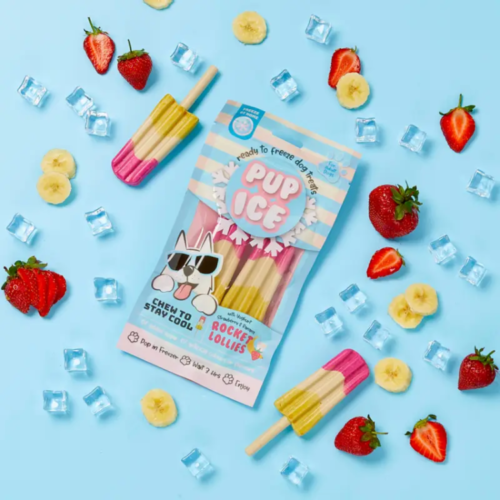 Pup Ice - Rocket Lollies Yoghurt Aardbei & Banaan - Afbeelding 2