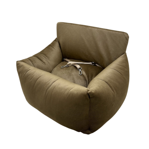 Elite Puppy - Honden Autostoel Velvet Donker Beige