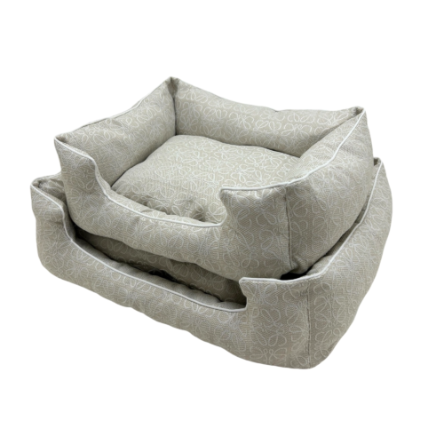 Hondenmand L-Print Beige