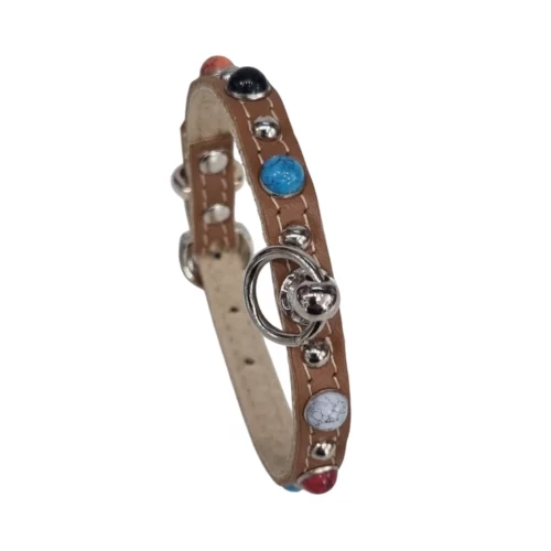 Hondenhalsband Leer Stones Camel
