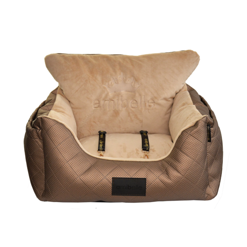 Amibelle - Honden Autostoel Brons/Beige
