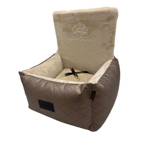 Amibelle - Honden Autostoel Brons/Beige Hoog
