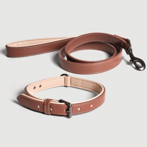 ne&no - Halsband & Lijn Set veganistisch leer voor honden