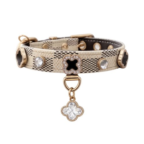 Hondenhalsband - Set Flower Beige