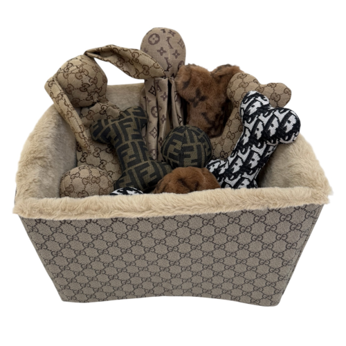 Honden Speelgoedmand Print Imitatieleer