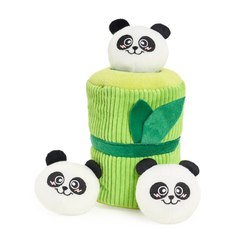 ZippyPaws Burrow - Hondenspeelgoed Pandaberen in bamboe
